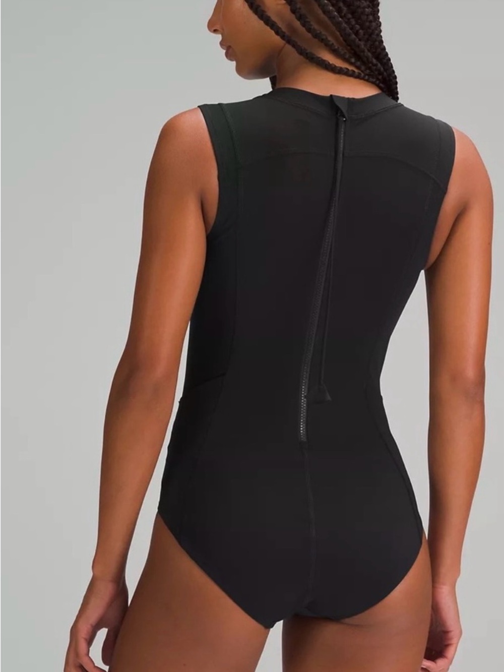 Lululemon NWT $128 Gray Zip Back Paddle Board Swimsuit Medium Bum Coverage SZ 4 - Picture 2 of 16